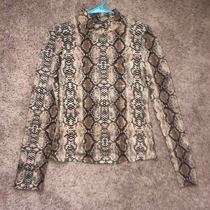 Snakeskin long sleeve top
